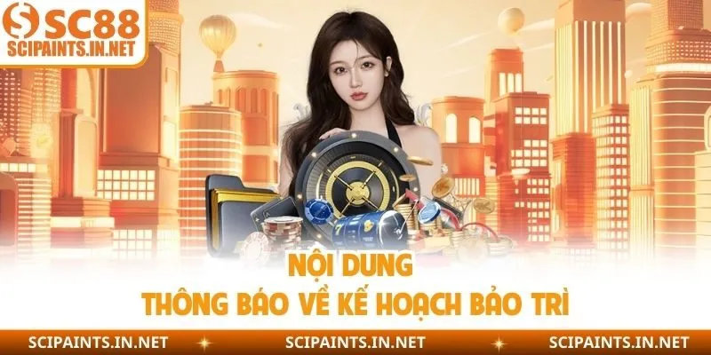 Nội dung thông báo về kế hoạch bảo trì